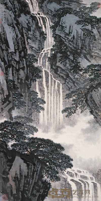 宋文治 1985年作 松壑涧泉图 立轴 134×68cm